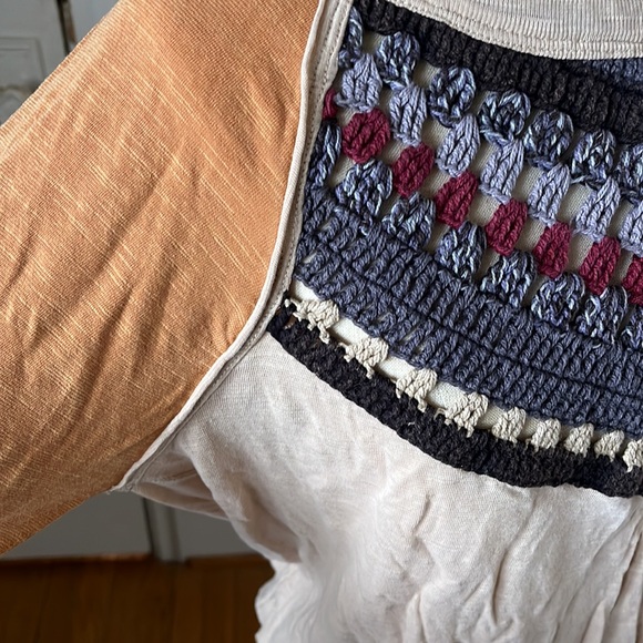 Free People Spring Bound Raglan Crochet Shirt size small - Picture 4 of 8